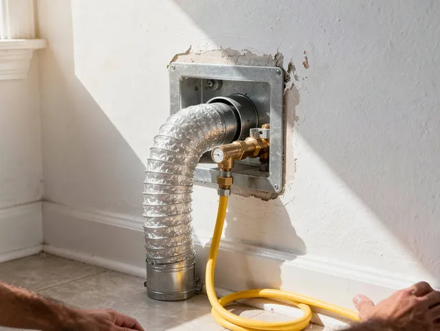 East Whittier Dryer Vent Cleaning certified technician performing specialized gas dryer vent cleaning in East Whittier